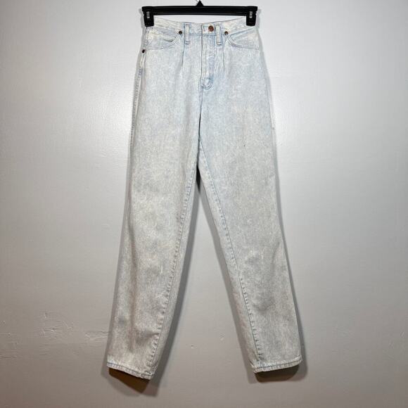 Vintage Wrangler Acid Wash High Rise Straight Leg Mom Jeans Made in USA 25x33 - Picture 1 of 13